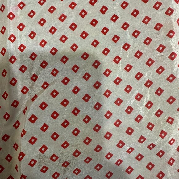 Vintage Diane Von Furstenberg silk scarf red and white 22" - Picture 5 of 6